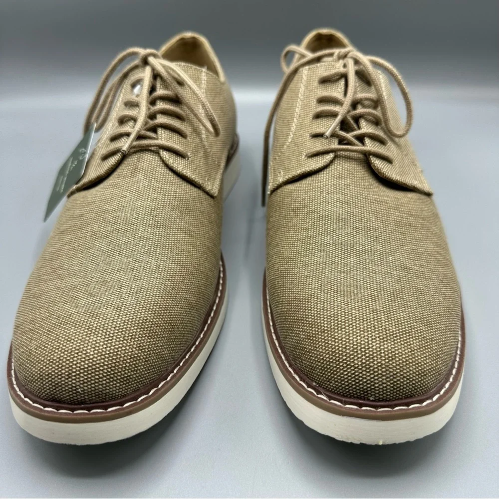 Mutual Weave Memory Foam Dress Sand Canvas Shoes Men’s Size 12 M